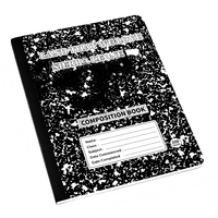 Cahier de composition pour étudiant 19x24,7 cm, reliure cousue, couverture en carton blanc, pages lignées, léger