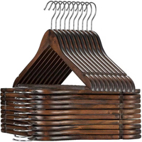 Cintre à vêtements de luxe moderne en bois massif de haute qualité, écologique, gain de place et antidérapant pour magasin de vêtements et usage domestique