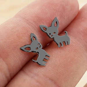 Pendientes de Plata 925 con Diseño de Perro Chihuahua, Joyería Unisex para Uso Diario - Product Image 5