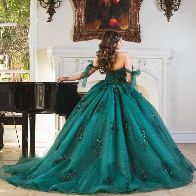 QD1632 Emerald Green Quinceanera Dresses - Classic Ball Gown
