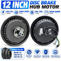Moteur de moto électrique de 12 pouces avec frein à disque 60V72V 1500W, indice de protection IP67