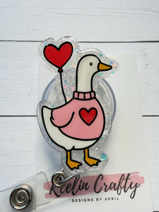 Porta-credenciales personalizado con diseño de ganso de San Valentín y lazo, para enfermeras, regalo para trabajadores de la salud, credencial bonita para la salud <span class=keywords><strong>mental</strong></span> - Product Image 3