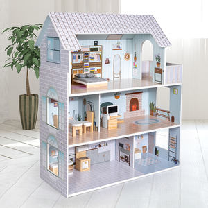 Maison <span class=keywords><strong>de</strong></span> poupée en bois <span class=keywords><strong>de</strong></span> haute qualité, nouvelle arrivée, vente chaude 2024, jouet maison avec 28 meubles inclus pour <span class=keywords><strong>les</strong></span> enfants <span class=keywords><strong>de</strong></span> 3 ans et plus - Product Image 3