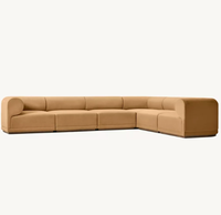 Ensemble de canapés sectionnels en tissu rembourrés d'éponge de style américain de luxe RH pour salon