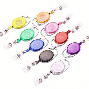 Wholesale Retractable Carabiner Badge Reel Ellipse ID Card Badge Holder Keychain - Product Image 3