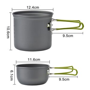Outdoor Camping Stove <b>Cookware</b> Set 1-2L ABS Anodized Lightweight Portable with Utensils for Hiking Backpacking US - Product Image 3