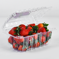 Boîte d'emballage transparente en plastique PET pour fruits frais, plateau d'emballage pour fraises, vente en gros Lesui