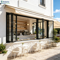 Fenêtre pliante horizontale moderne durable, double vitrage à isolation thermique, grande vue, en aluminium, pour balcon
