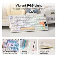 Clavier de jeu sans fil OEM ODM TH80 V2 PRO avec écran, bouton rotatif, 10000 mAh, 2,4 GHz BT USB-C, RGB, Hot Swap, pilote personnalisé, NKRO, touches PBT