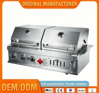 Table de barbecue d'extérieur en aluminium avec gril en acier inoxydable pour la cour Villa Propane Gas Club Villa Design Metal Material
