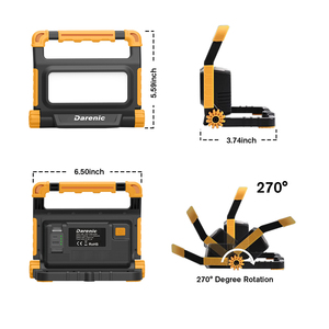 Nicro Darenic — lampe LED COB Rechargeable 15W, éclairage de surface, étanche IP54, travail - Product Image 3
