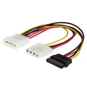 Câble d'alimentation pour disque dur, 4 broches <span class=keywords><strong>Molex</strong></span> IDE mâle <span class=keywords><strong>vers</strong></span> 15 broches <span class=keywords><strong>SATA</strong></span> femelle 4 broches <span class=keywords><strong>Molex</strong></span> IDE femelle Y Splitter - Product Image 1