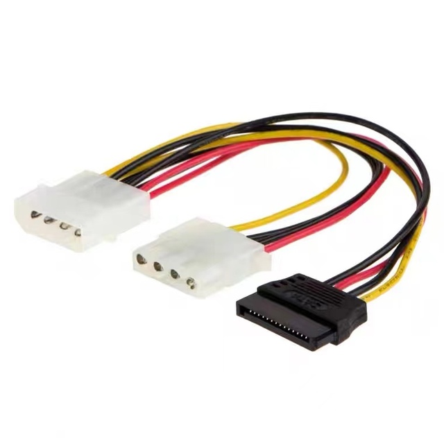 4Pin Molex IDE Male to 15Pin SATA Female 4Pin Molex IDE Female Y Splitter Hard Drive Power Cable