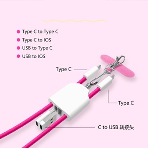 Cable de Carga Cuatro en Uno con Cordón Cruzado, Cable de Datos de Carga Rápida, Cable Colgante Creativo Anticaída y Antipérdida - Product Image 2