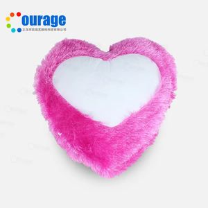 Forme de coeur confortable Sublimation doux en peluche taies d'oreiller blancs impression personnalisée taie d'oreiller - Product Image 2