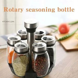 Estante giratorio de 7 piezas para vidrio, organizador de cocina para azucareros, pimenteros, saleros, botellas de condimentos, hierbas y especias - Product Image 2
