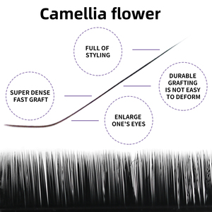 Extensiones de Pestañas Camellia Flower VS, Pestañas de Visón Sintético Ultra Suaves para Ojos Sensibles - Product Image 5