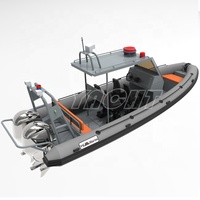 Bateau Pneumatique de 7,6 m à Coque en Aluminium Hypalon/PVC pour Sports Nautiques RIB760 avec Double Moteur