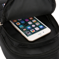 Bolso Bandolera de Hombro Ligero de Poliéster Impermeable Vintage para Hombre con Cierre, Puerto para Auriculares y Compartimento para Teléfono Móvil