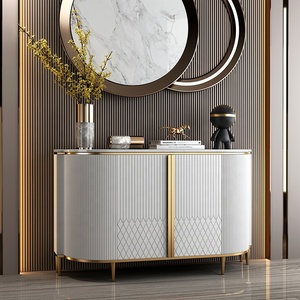 Consola de esquina de pasillo de acero inoxidable, mesa decorativa para sala de estar, mesa de consola - Product Image 6