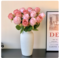 Realistische Rosen Künstliche Seidenblumen-Bouquets Handgefertigte Natürliche Arrangements Hochwertige Bionische Dekoration 50cm für Restaurants