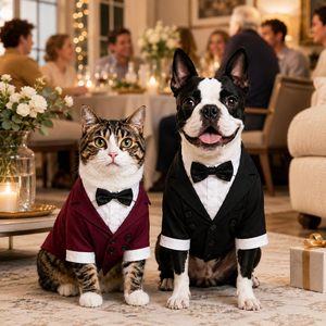 Qiqu Pet Supplies – Nouvelle tenue de créateur personnalisée pour bouledogues, costume de chien formel avec nœud papillon <span class=keywords><strong>noir</strong></span>, vêtements de mariage pour pugs - Product Image 6
