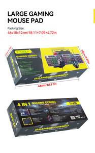 Hurricane Beast Bộ Combo chơi game 4 trong 1 Bàn phím chơi game có đèn nền RGB Bàn phím chơi game có dây USB + chuột + Miếng lót chuột + tai nghe - Product Image 6