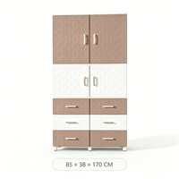 Armoire pour enfants en plastique à 5 étages, armoire de rangement à double porte avec tiroir pour la chambre des enfants, organisateur de maison