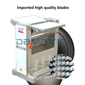 Machine <span class=keywords><strong>à</strong></span> trancher <span class=keywords><strong>la</strong></span> viande électrique automatique 220V, nouvelle lame en acier inoxydable, épaisseur réglable 0,5-6MM, capacité 400kg/h, pour peau de porc - Product Image 6