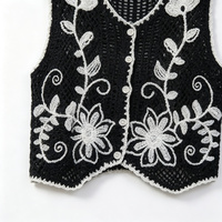 Haut en tricot durable à lacets en dentelle florale au dos, gilet ajouré, chemisier en mousseline à manches papillon, fin pour l'automne