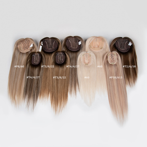 Srock 6*7 Mono Topper en Cheveux Humains Vierges Bruts Européens P8-60, Base en Soie, Lisse, pour Femmes Blanches, Direct Usine - Product Image 6