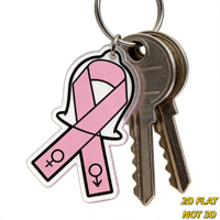 Porte-clés en acrylique Ruban Rose de Sensibilisation, Design Symbole de Genre, Accessoire de Soutien pour les Communautés de Défense de la Santé et de Solidarité