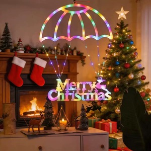 LED Christmas Parachute String <b>Lights</b> Indoor and Outdoor Christmas <b>Decorative</b> <b>Lights</b> Santa Claus Alphabet <b>Lights</b> Cord Pendant - Product Image 3