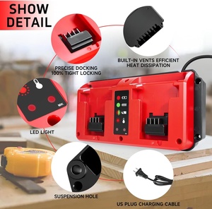 Pengisi Daya Baterai Mini Dual Ports Baru untuk Mil Waukes 18V Kompatibel dengan Pengisi Daya Cepat <span class=keywords><strong>M</strong></span> 18S untuk Pengisian Daya yang Efisien - Product Image 5