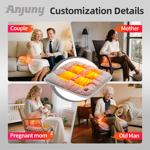 Cojín de Asiento de Coche Anjuny de Lujo con Nano Plata, Terciopelo Calefactable, Gamuza y Espuma, Firmeza Media, Impermeable, Control Inteligente de Temperatura y Masaje - Product Image 2
