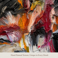 Peinture à l'huile abstraite peinte à la main, expressionniste, tons chauds, sur toile, taille personnalisée, fournisseur en gros pour hôtels et maisons