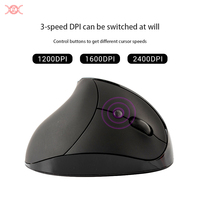 Mouse Gaming vertikal nirkabel Bluetooth, Mouse Gaming BT 5.0 Mode ganda ergonomis Tipe Baterai untuk komputer Notebook Laptop