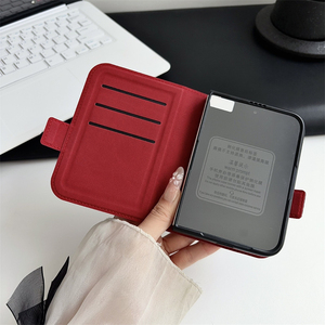 เคสโทรศัพท์หนังแบบมีช่องใส่บัตรพร้อมตัวล็อคแม่เหล็ก สำหรับ iPhone Ultra 18 พับได้ กันกระแทก พร้อมสายคล้องมือและขาตั้ง สำหรับ iPhone Ultra - Product Image 5