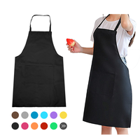 Nouveau Design de tablier de cuisine en Polyester et coton biologique noir imprimé avec Logo personnalisé et sangle réglable