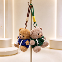 Porte-clés en peluche ours avec logo personnalisé 10CM, idéal pour sac à dos, cadeaux promotionnels d'entreprise, porte-clés jouet en peluche