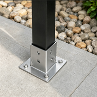Support de poteau de clôture Sunsbuild galvanisé à chaud, à boulonner, avec manchon d'ancrage pour clôture de jardin