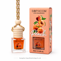 Diffuseur d'huiles essentielles pour voiture, flacon en verre 8ml, bouchon en bois naturel, parfum de luxe pour hommes et femmes.