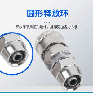 Conector Neumático de Acoplamiento Rápido Mun Tai SH SM PP PM SF SP Recto Macho Hembra Hierro Cromado - Product Image 2