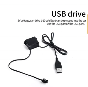 Bande lumineuse <span class=keywords><strong>LED</strong></span> pour voiture, 3M 5M EL Cold Line, décoration de voiture, éclairage intérieur, accessoires, lumière ambiante - Product Image 2