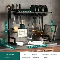 Étagère de rangement de cuisine réglable en acier inoxydable, égouttoir à vaisselle au-dessus de l'évier avec design moderne pour l'organisation des placards