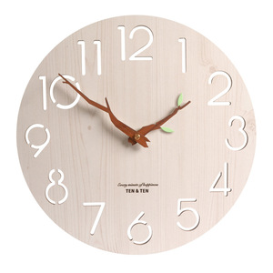 12 Zoll moderne 3D-Prägung Nummer Wanduhr Silent <span class=keywords><strong>Round</strong></span> Günstige Kunststoff Holz Quarz Custom Uhren Hersteller