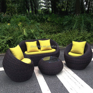 Muebles de exterior de mimbre sintético, conjunto de café Power Club para hotel, jardín, patio, sofá de jardín - Product Image 4