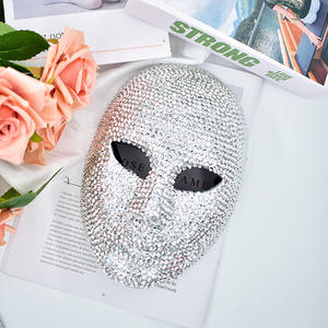 Voile de visage entier en strass étincelants, haute couture, orné de perles, pour spectacle à <span class=keywords><strong>Venise</strong></span> - Product Image 5