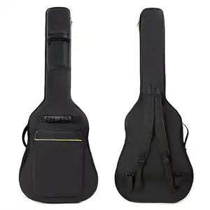 36 39 41 Inch Padded Acoustic Guitar Backpack Thick Gig Bag Soft Cover Black Electric Guitar Bag Case with Zipper for Travel