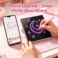 Tablero de Posicionamiento Inteligente LED para Cuentas Fusibles, Controlado por Aplicación, para Cuentas Perler de 2.6mm, Kit de Manualidades Portátil para Adultos y Adolescentes